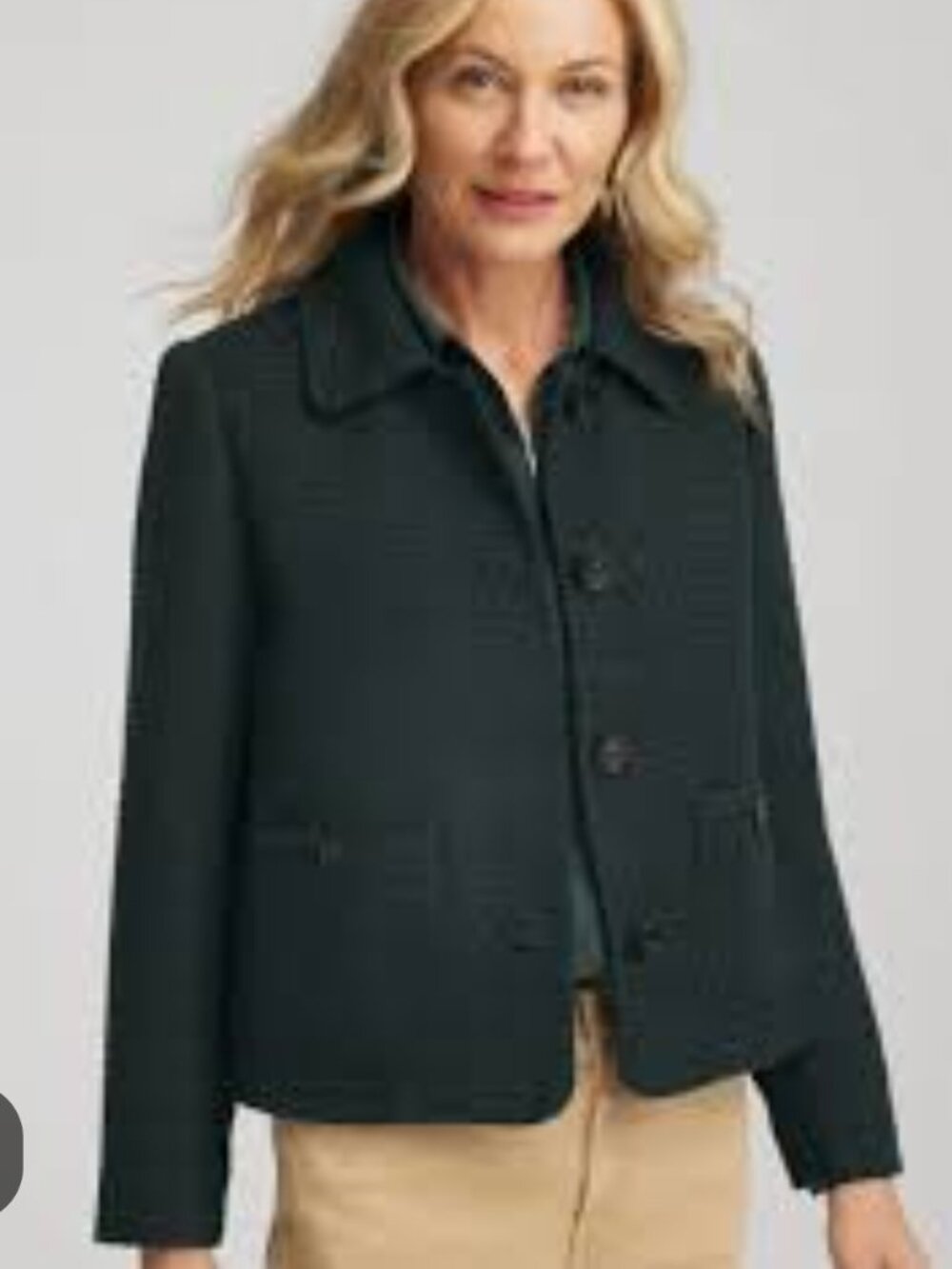 NWT Chico’s Cropped Tweed Jacket Darkest Spruce Size 3 XL Green Textured Blazer